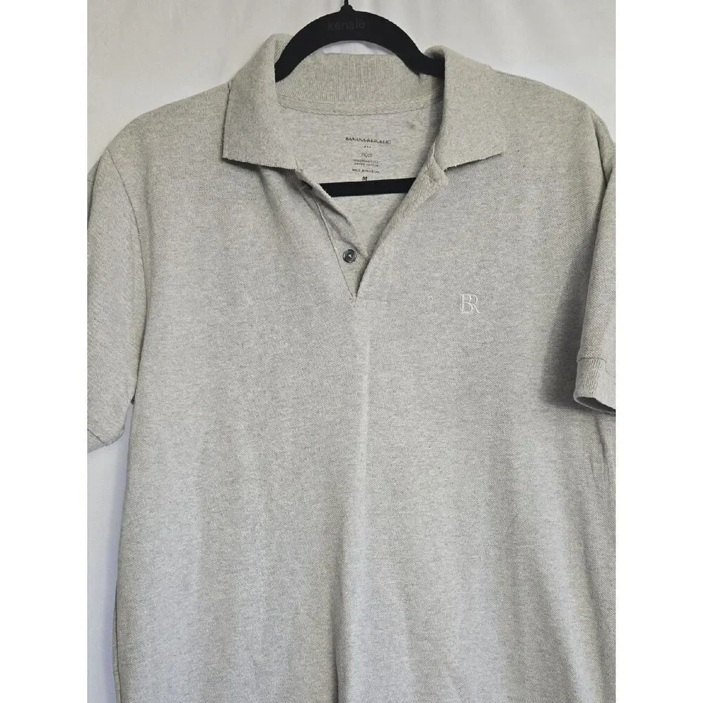 Banana Republic Light Gray Short Sleeve Polo Shirt